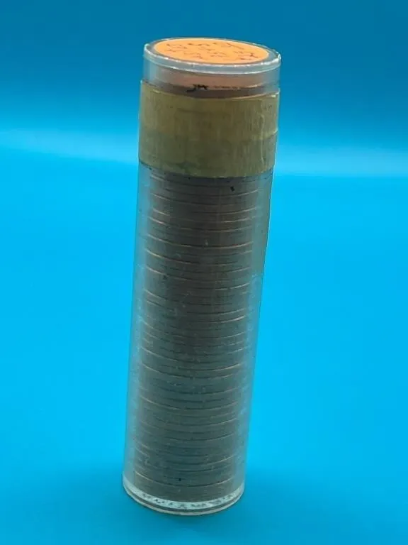 Tube of 1954S Lincoln Wheat Cents - Marked as