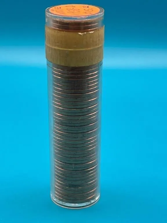 Tube of 1958D Lincoln Wheat Cents - Marked as