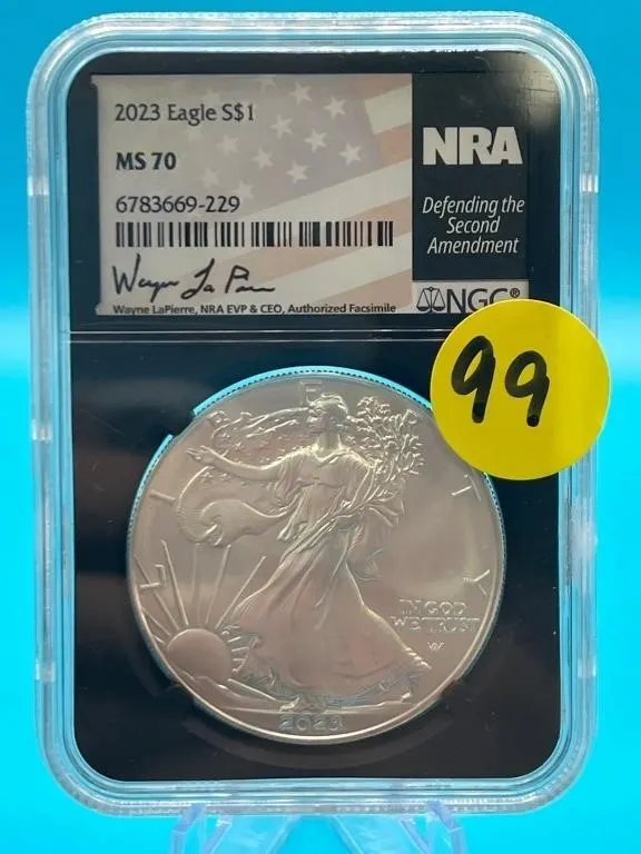 2023 American Silver Eagle 1oz NCG Graded MS70