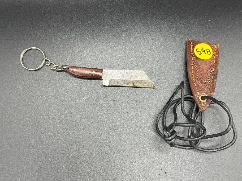 Fixed Blade Knife w/Leather Sheath & Lanyard