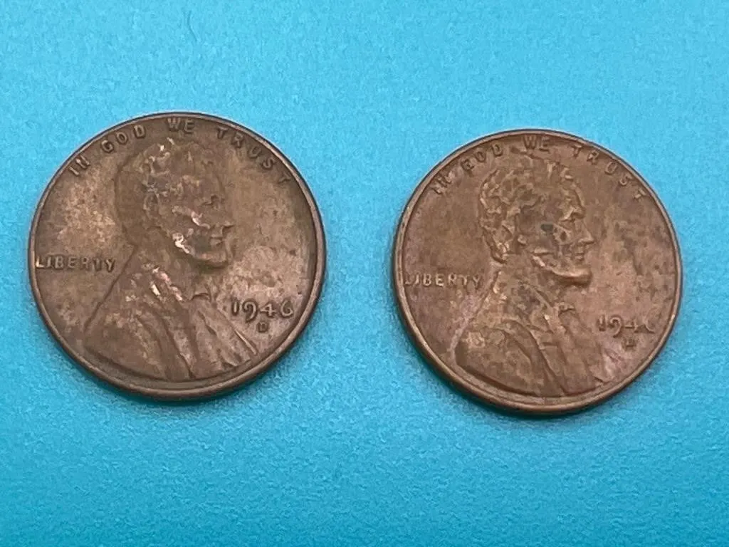 2 - 1946D Wheat Cents