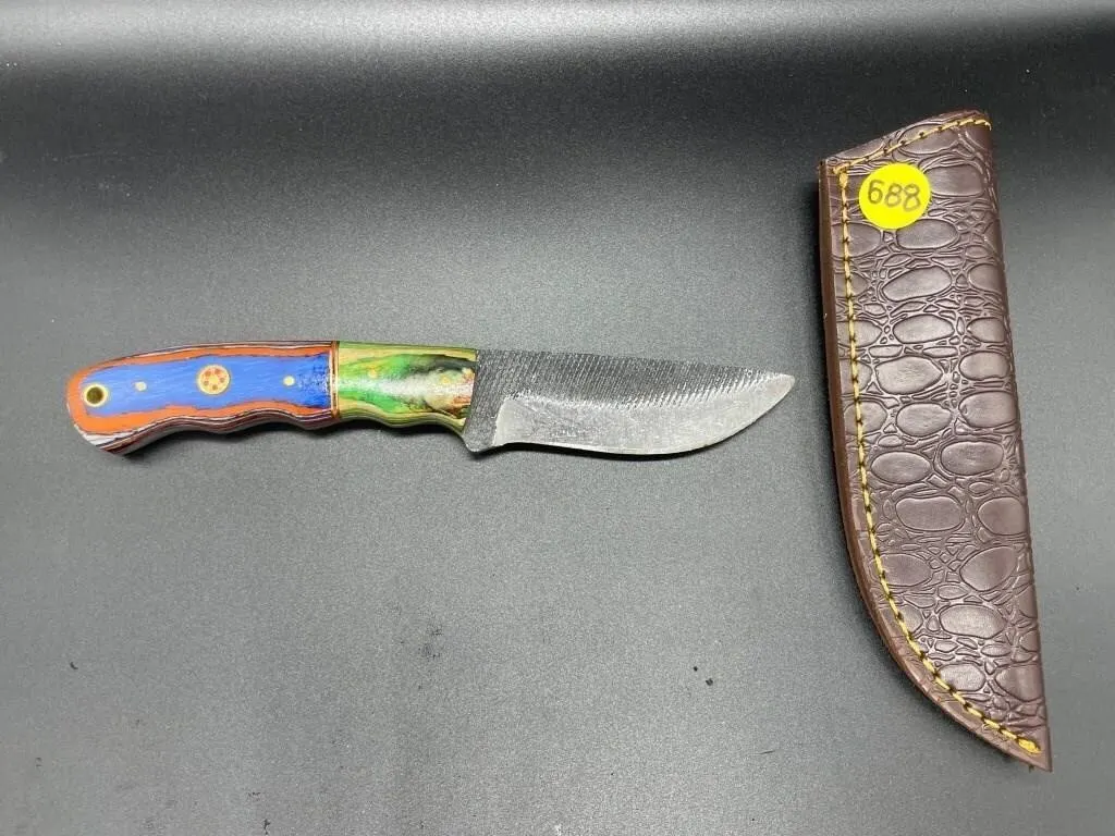 Fixed Blade Knife w/Leather Sheath