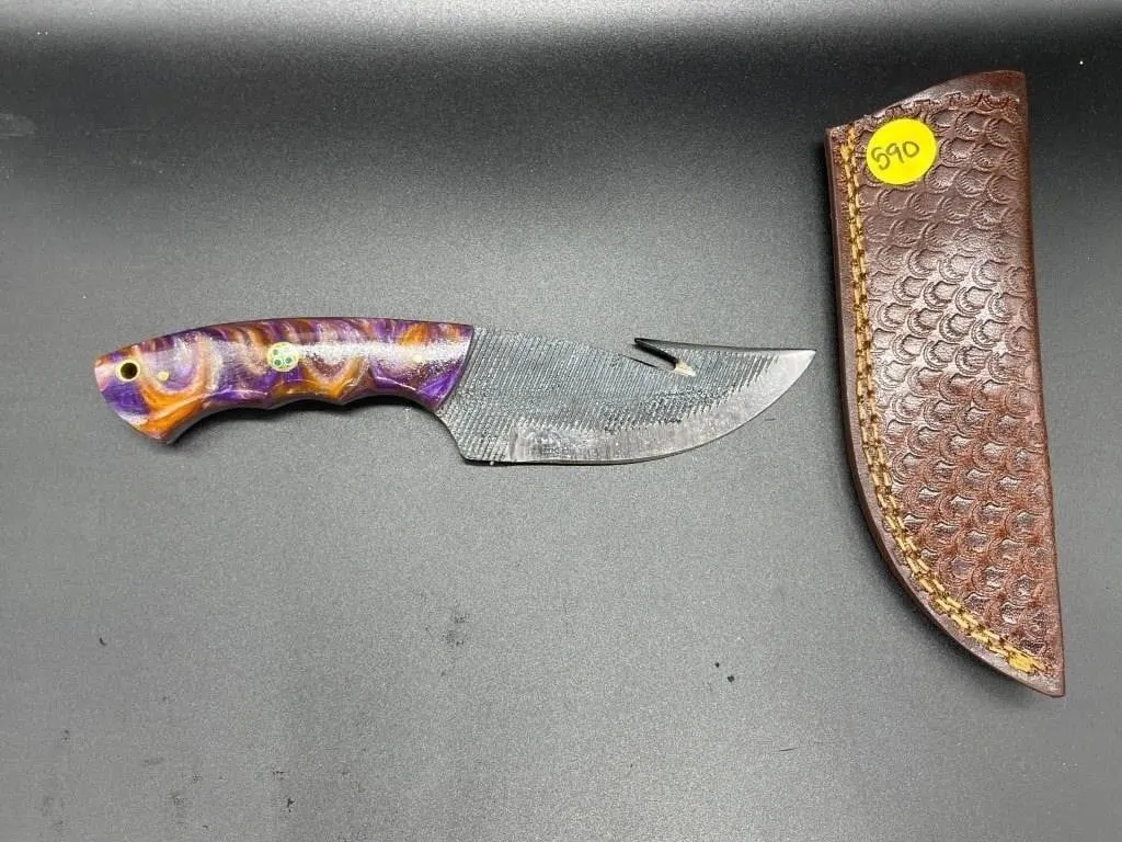 Fixed Blade Knife w/Leather Sheath