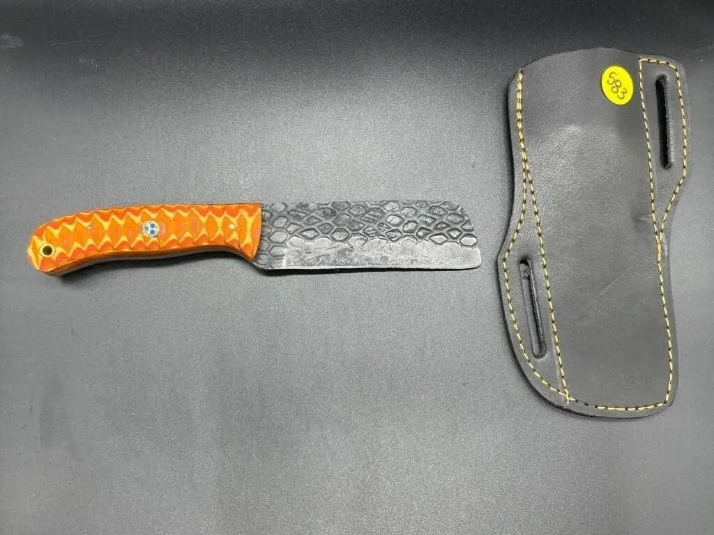 Fixed Blade Knife w/Leather Sheath