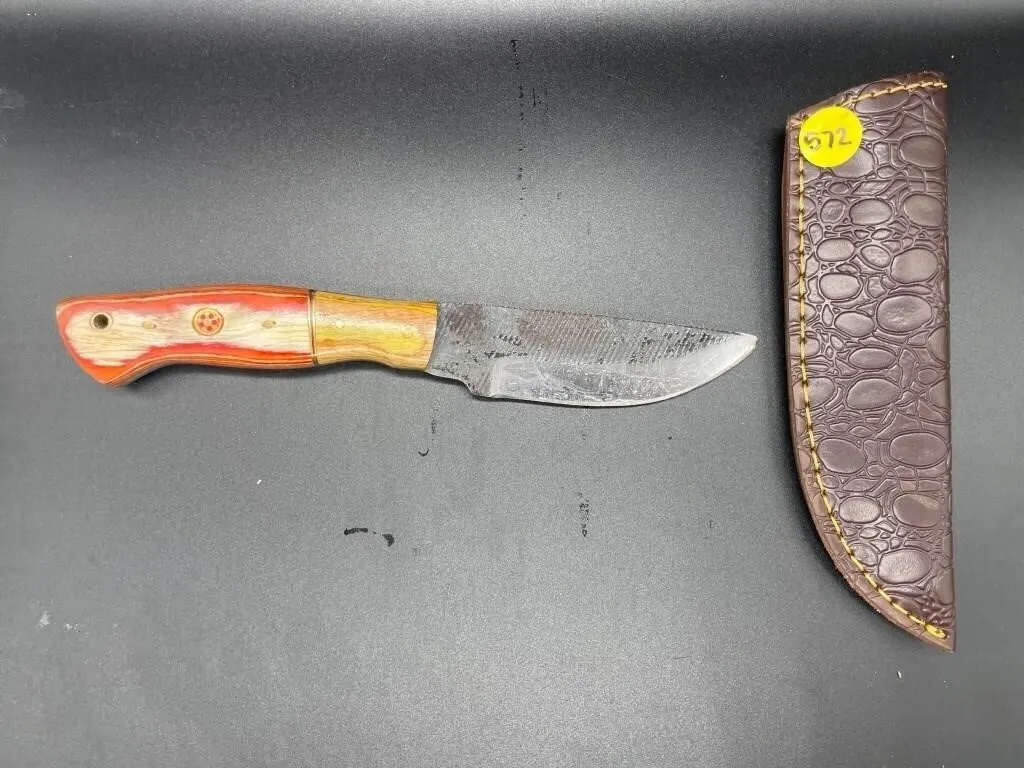 Fixed Blade Knife w/Leather Sheath