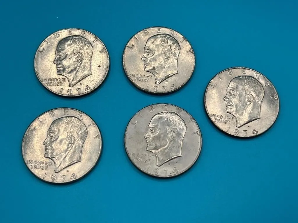 5 - 1974 Eisenhower Dollar Coins