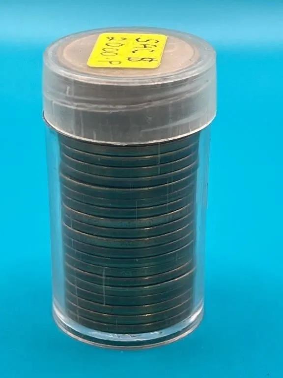Tube of 2000P Sacagawea Dollar Coins