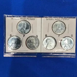 Set of Five 1943 Steel War Pennies