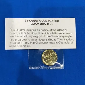 24-Karat Gold Plated Guam Quarter