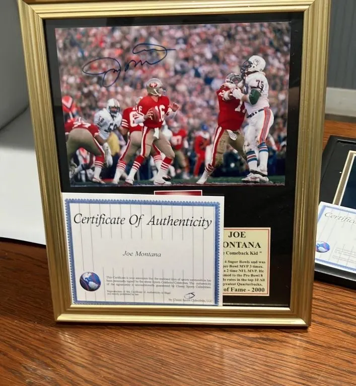 Joe Montana Signed Framed Display