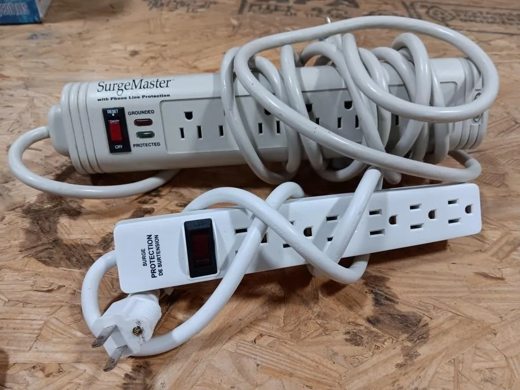 2- powerstrips. Powered on.