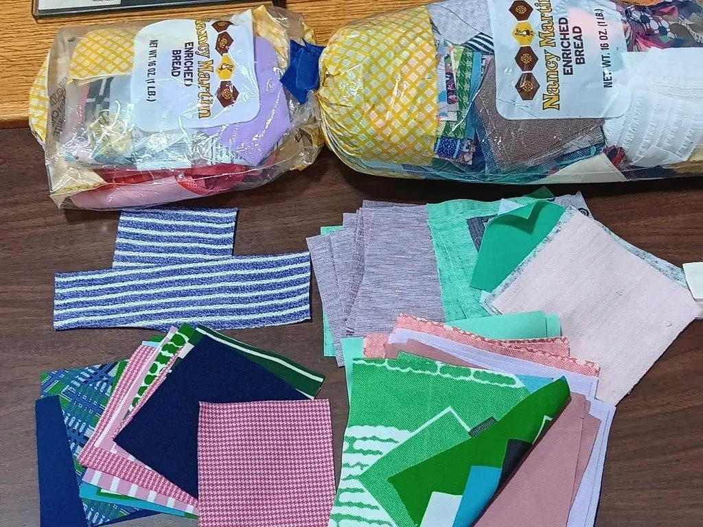 Small remnants of fabric for sewing or making
