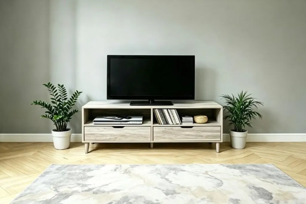 HOMETRENDS TV Stand-Rustic Oak Finish