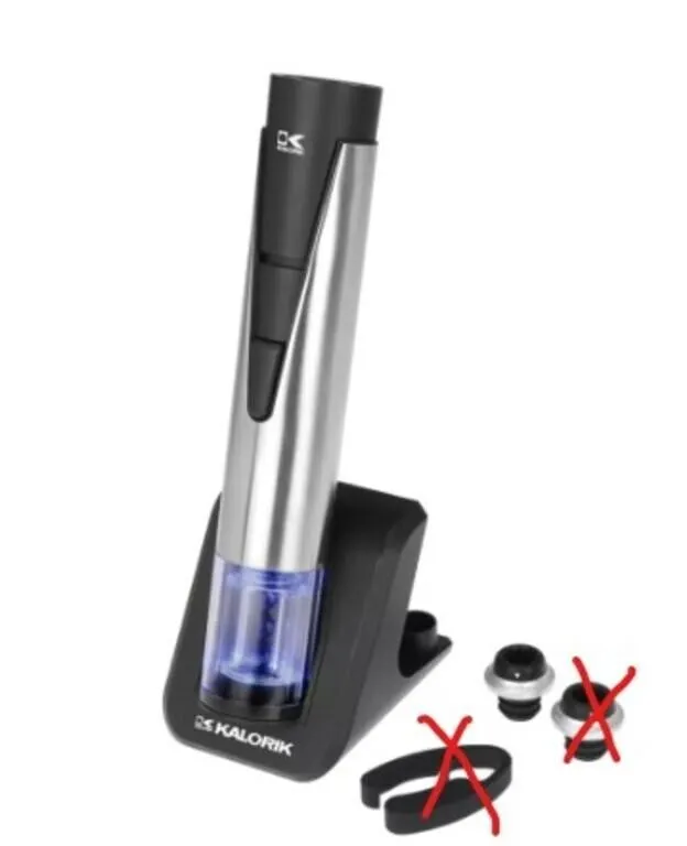 Kalorik 2-in-1 Stainless Steel Wine Opener and Prr