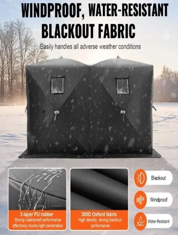 VEVOR Portable Ice Fishing Shelter, Pop-Up Ice Fit