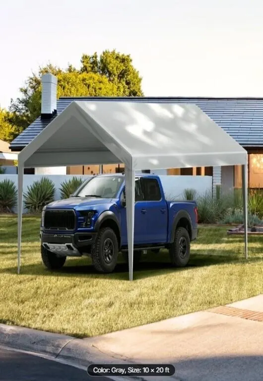 VEVOR Carport Replacement Canopy Cover 10 x 20 ft