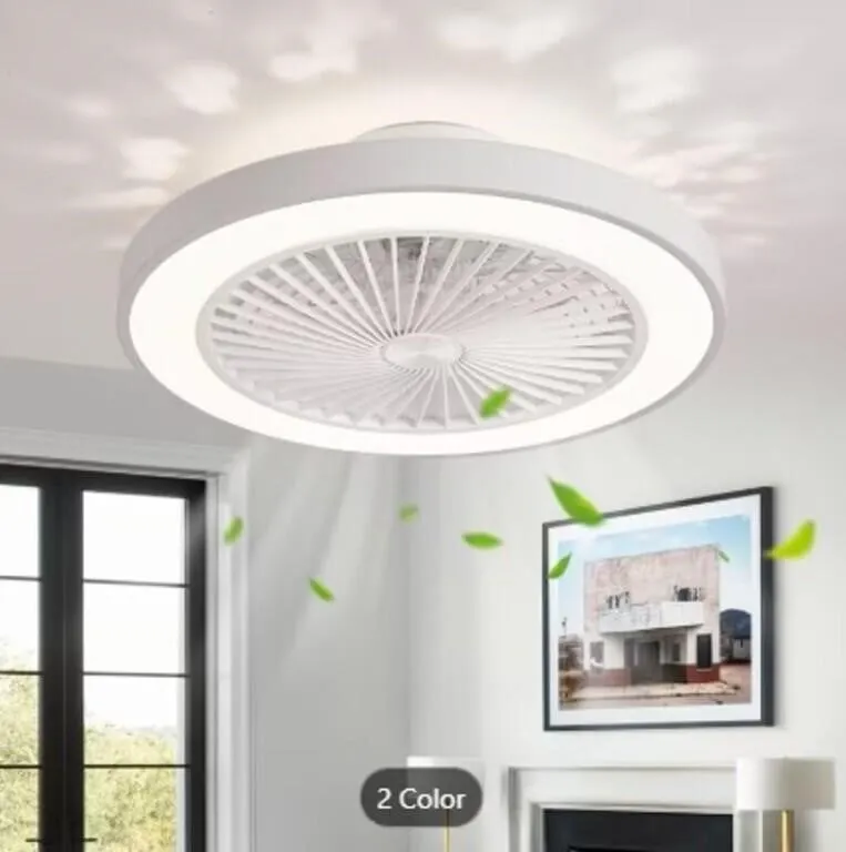 20" Ceiling Fans with Lights - White with Remote
