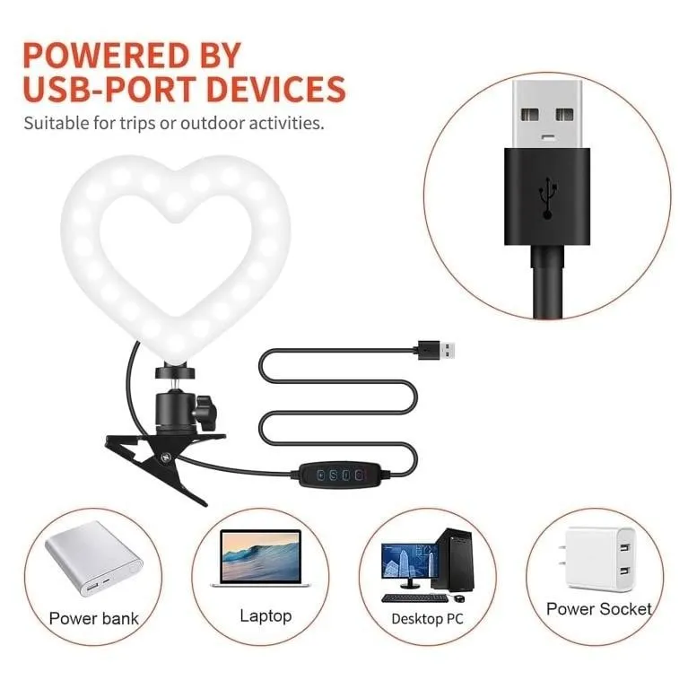 6 Inch Bi-Color Video Light Heart-Shaped LED Fil