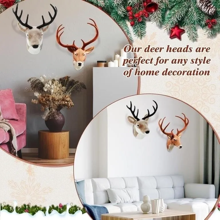 Lot of 3 Northlight plush reindeer wall mount