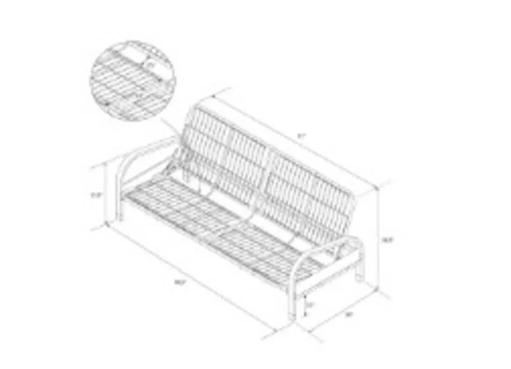 Metal Futon Frame Only- Black