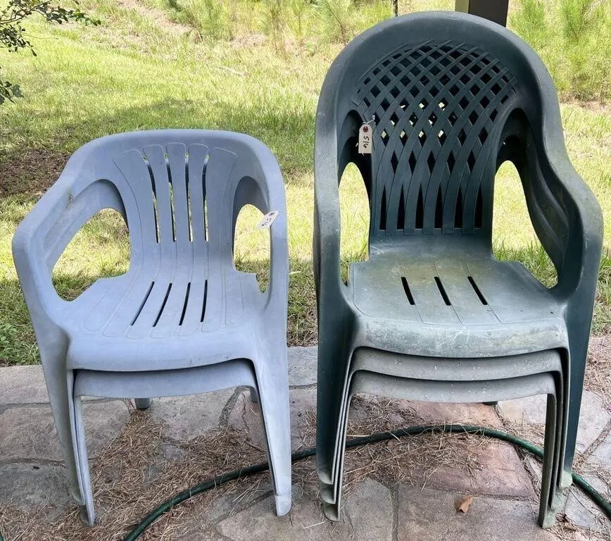 5pc plastic patio chairs