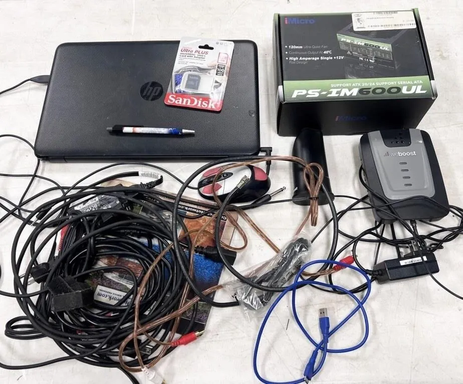 HP laptop (works), computer components & cables