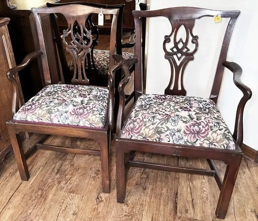 pair arm chairs
