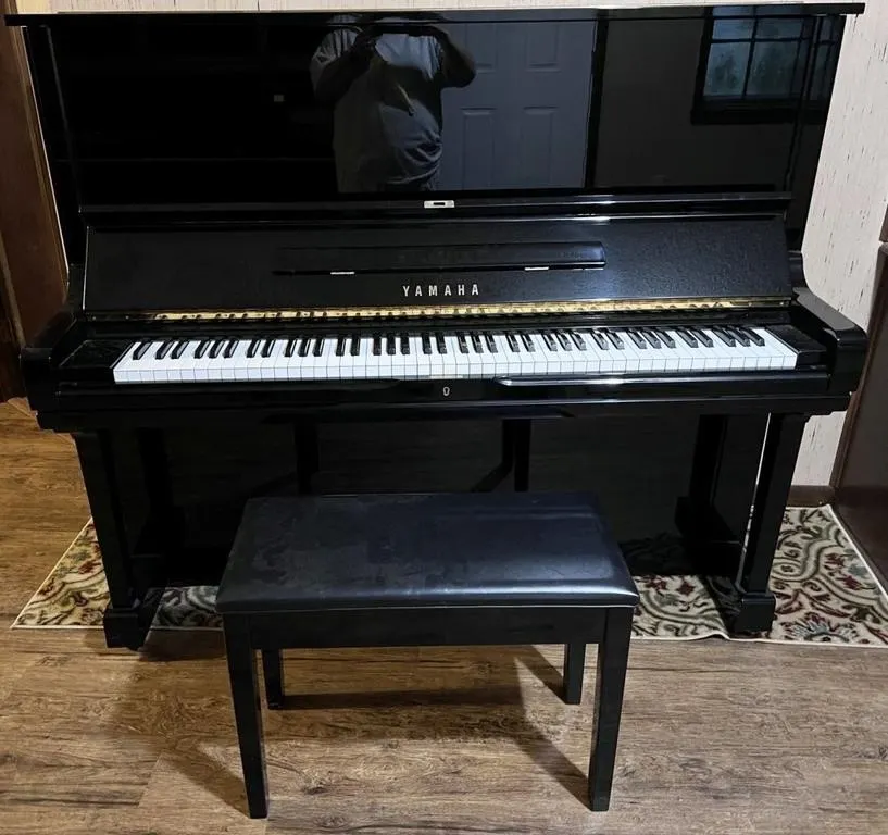 Yamaha upright piano and stool