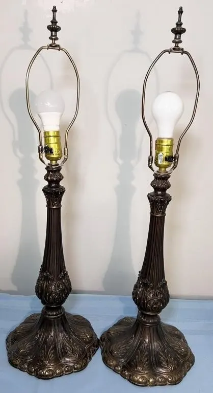 pair lamps, no shades, work