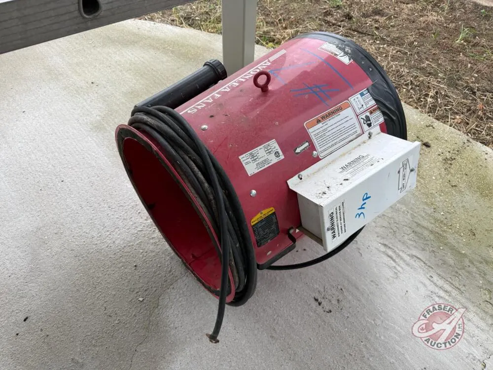 (Fan 7) Avonlea 3hp 1ph aeration fan s/nIT-01959