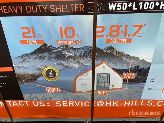 30.48 m (L) × 15.24 m (W) × 7.92 m (H) Tent Portable Structure (Unused)