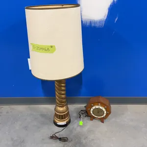 Lamp & Vintage Wooden Clock