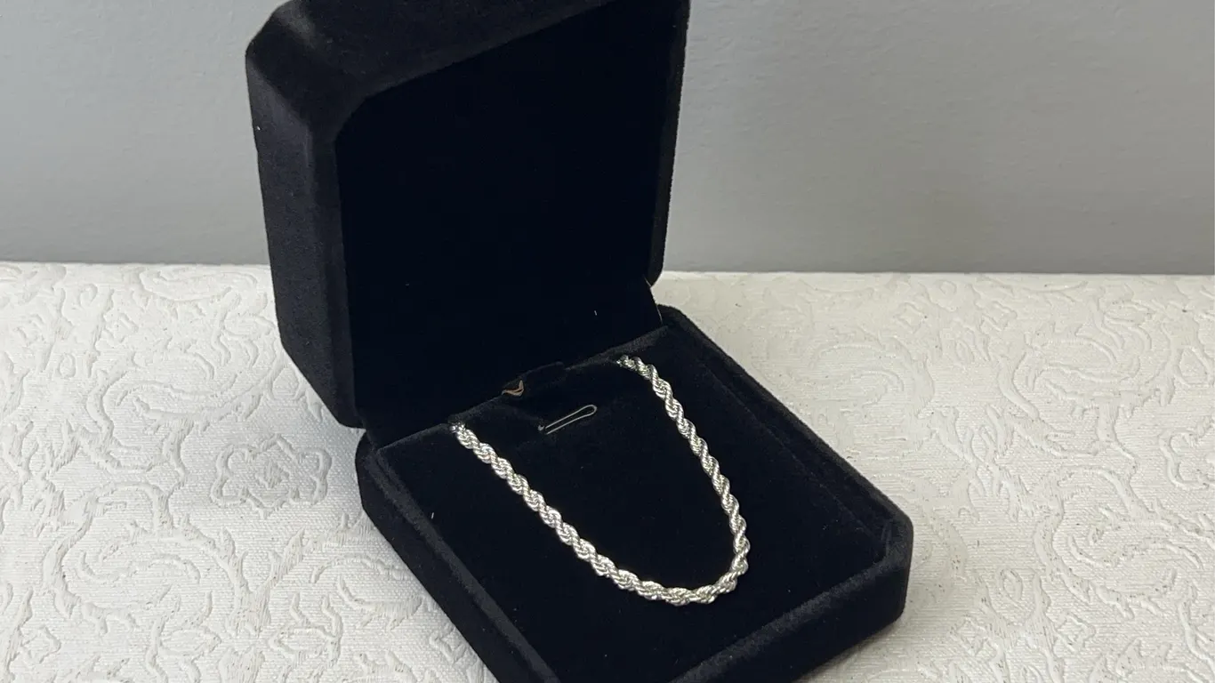 Sterling Silver 3.0mm Twisted Rope Necklace - 19" Long
