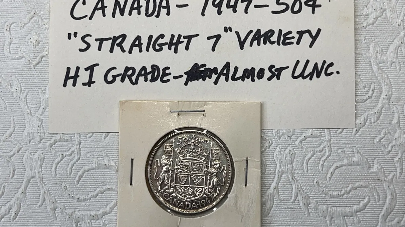 1947 Canada "Straight 7" 50¢ Coin