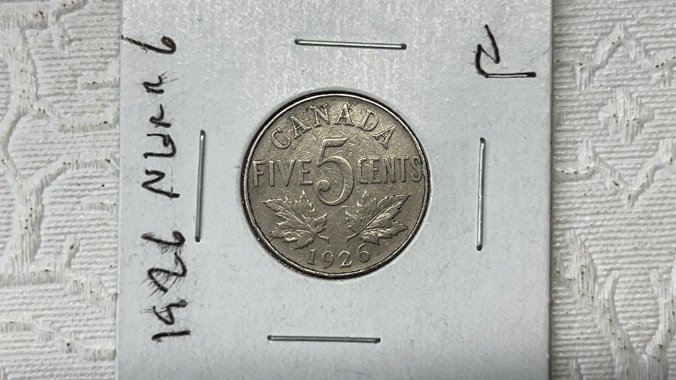 1926 Canada 5¢ Coin
