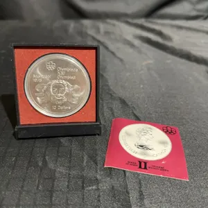 1976 Montreal Olympics $10 Silver Coin, 45mm, 750 Grains, Sterling Silver, Cased