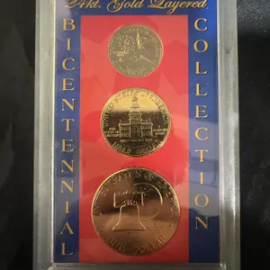 24kt Gold Layered US Bicentennial Coin Collection with $1, 50¢, and 25¢ Coins