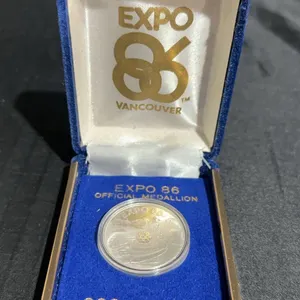 Expo 86 Vancouver Official Medallion .9999 Silver 17g in Presentation Box