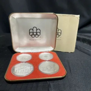 1976 Montreal Olympic 4-Coin Set, .925 Sterling Silver, 2x $10 (48.06g), 2x $5 (24.17g) Coins