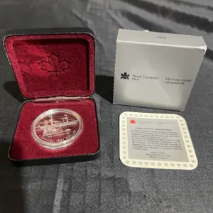 1991 Royal Canadian Mint Proof Silver Dollar Steamer Frontenac 175th Anniversary