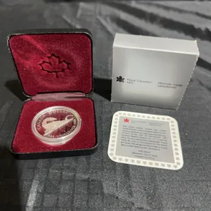 1986 Royal Canadian Mint Silver Dollar Vancouver 100th Anniversary with Case and COA