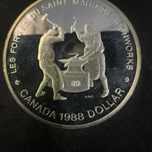 1988 Canada Silver Dollar, Les Forges Du Saint-Maurice, 23g, .500 Silver