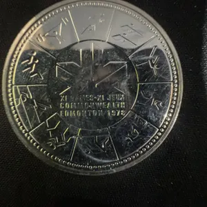 1978 Canada Dollar 23g .500 Silver Coin, XI Commonwealth Games Commemorative