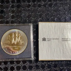 1987 Royal Canadian Mint Silver Dollar Détroit De Davis Strait 500 Silver 23.4g Proof Coin