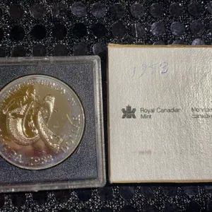 1983 Royal Canadian Mint Universiade Edmonton Silver Dollar Coin, 500 Silver, 23.4g