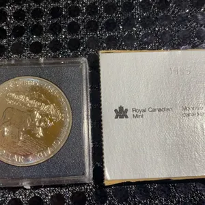 1985 Canada National Parks Dollar Coin, 500 Silver, Royal Canadian Mint, Moose Design, 23.4g