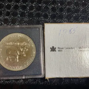 1985 Canada National Parks Centennial Dollar, 500 Silver, 23.4g, Royal Canadian Mint