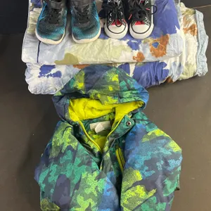Columbia Kids Winter Coat Size 3T, 2 Pairs Kids Shoes, Pillow Case and Duvet Cover