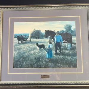 Robert Duncan "Hay Time" Framed Print with Plaque and Matting