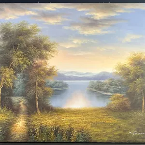 Landscape Oil Painting Signed by Artist C Jackson , Canvas, 20" x 24"